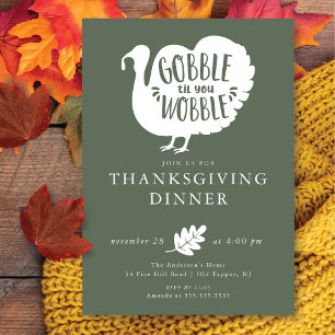 Gobble Wobble Turkije Thanksgiving Kaart