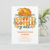Gobble Y'all Thanksgiving Kaart (Staand voorkant)