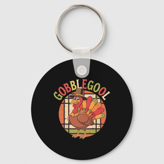 Gobblegool Dankbare Kerstmis Dag Kerstmis Groovy Sleutelhanger (Voorkant)