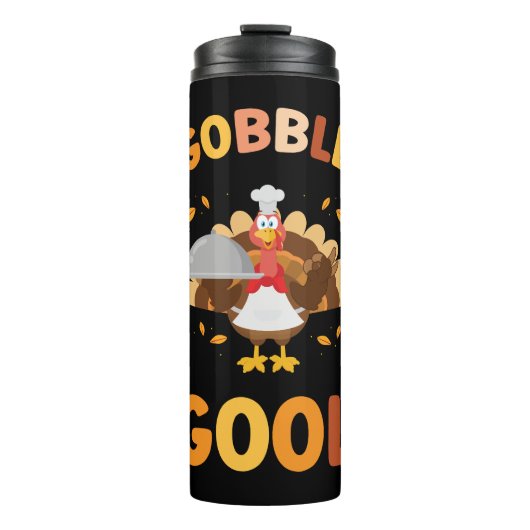 Gobblegool Turkije Thanksgiving Thermosbeker (Voorkant)