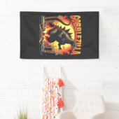 Gobblezilla Spooky Kalkoen Thanksgiving Gobble Spandoek (Insitu)