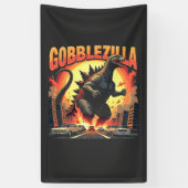 Gobblezilla Spooky Kalkoen Thanksgiving Gobble Spandoek (Verticaal)