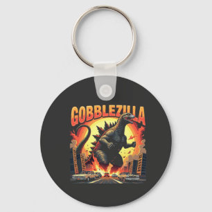 Gobblezilla Spooky Turkije Thanksgiving Gobble Sleutelhanger