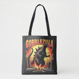 Gobblezilla Spooky Turkije Thanksgiving Gobble Tote Bag