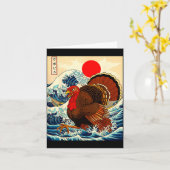 Gobblezilla Turkey Funny Thanksgiving For Men Wome Kaart (Gele Bloem)