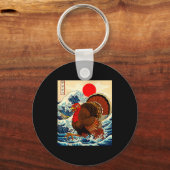 Gobblezilla Turkey Funny Thanksgiving For Men Wome Sleutelhanger (Voorkant)