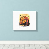 Gobblezilla Turkije Thanksgiving _1 Canvas Afdruk (Insitu (Houten vloer))