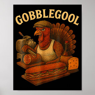 Gobbol kalkoen Thanksgiving  Poster