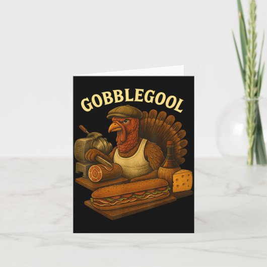 Gobbol Turkey Baker Thanksgiving  Kaart (Voorkant)