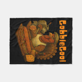Gobbol Turkey Day Thanksgiving Funny Gobble Thankf Fleece Deken (Voorkant (Horizontaal))