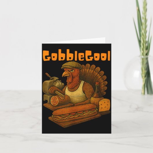 Gobbol Turkey Day Thanksgiving Funny Gobble Thankf Kaart (Voorkant)