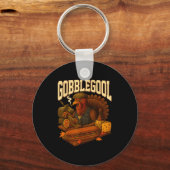 Gobbol Turkey Gobble Gool Thanksgiving Retro Sleutelhanger (Voorkant)