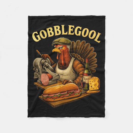Gobbol Turkey Thanksgiving  Fleece Deken (Voorkant)