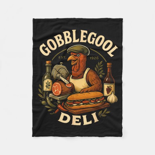 Gobbol Turkey Thanksgiving Italian Turkey Chef  Fleece Deken (Voorkant)
