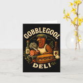 Gobbol Turkey Thanksgiving Italian Turkey Chef  Kaart (Gele Bloem)