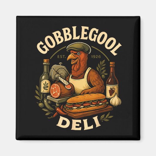 Gobbol Turkey Thanksgiving Italian Turkey Chef Magneet (Voorkant)