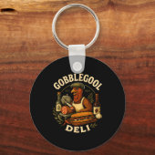 Gobbol Turkey Thanksgiving Italian Turkey Chef  Sleutelhanger (Voorkant)