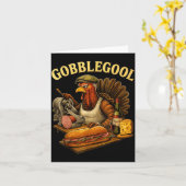 Gobbol Turkey Thanksgiving Kaart (Gele Bloem)