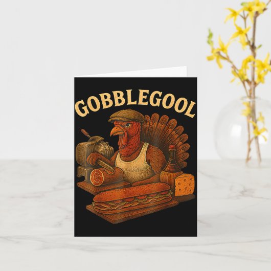 Gobbol Turkey Thanksgiving  Kaart (Gele Bloem)