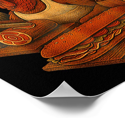 Gobbol Turkey Thanksgiving  Poster (Hoek)