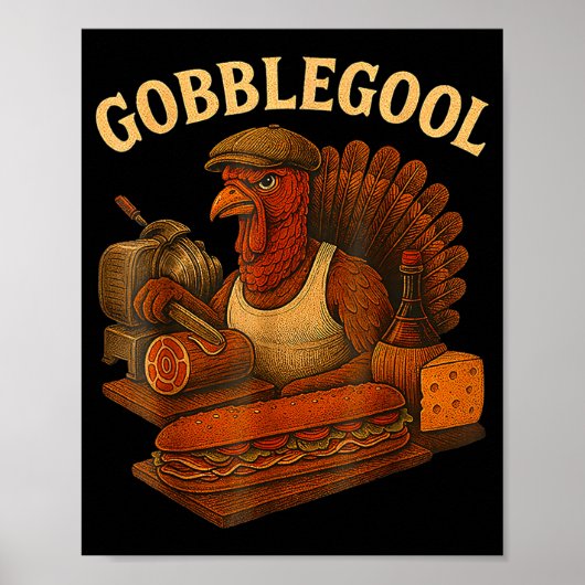 Gobbol Turkey Thanksgiving Poster (Voorkant)