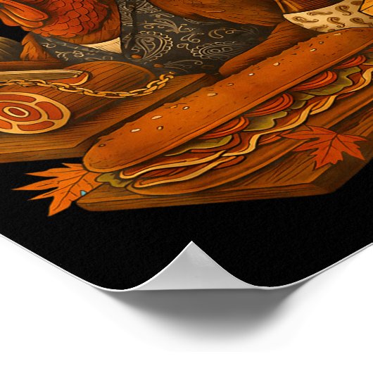 Gobbol Turkey Thanksgiving  Poster (Hoek)