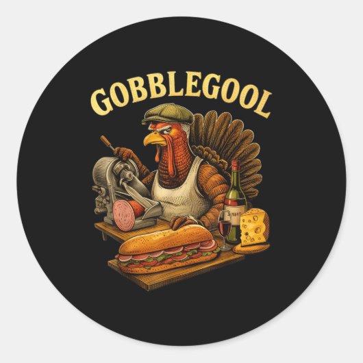 Gobbol Turkey Thanksgiving  Ronde Sticker (Voorkant)