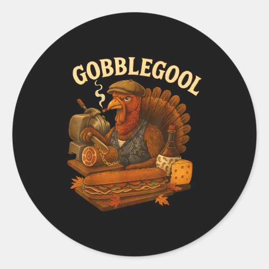 Gobbol Turkey Thanksgiving  Ronde Sticker (Voorkant)