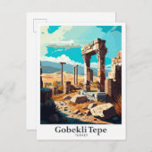Gobekli Tepe Sanliurfa Turkije Reizen Briefkaart (Voorkant / Achterkant)