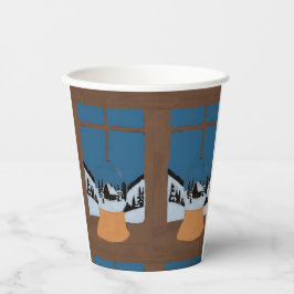 Gobelet en Papier Hivernal - Boule à Neige Papieren Bekers