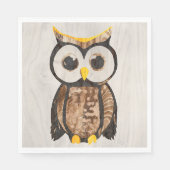 Gobelets en Papier Bois - Chouette - Wood Owl Servet (Voorkant)