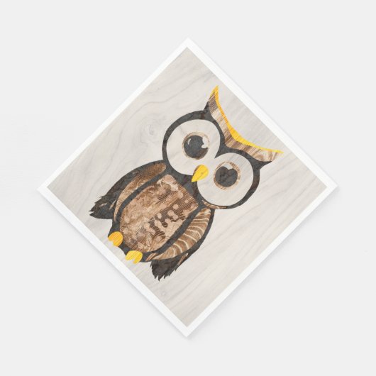Gobelets en Papier Bois - Chouette - Wood Owl Servet (Hoek)