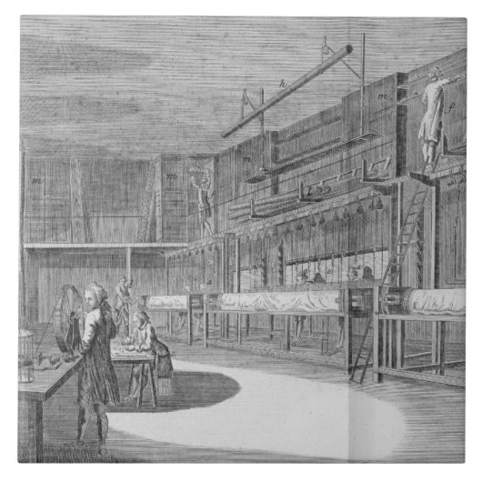 Gobelin workshops van Deni uit de "Encyclopedia" Tegeltje (Voorkant)