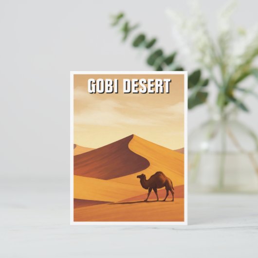 Gobi Desert Camel Reizen Briefkaart (Staand voorkant)