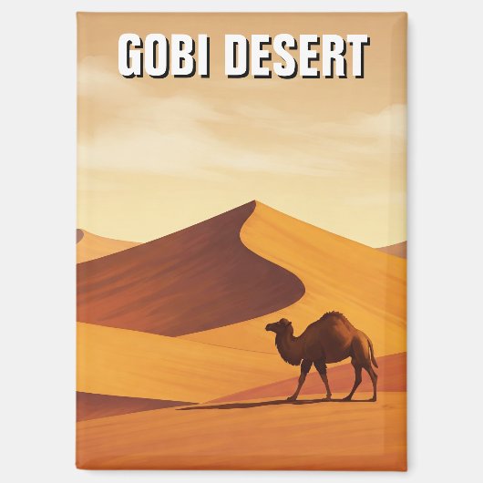 Gobi Desert Camel Reizen Magneet (Voorkant)