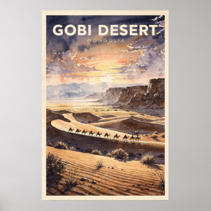 Gobi-woestijn Mongolië Reis naar het verleden Poster
