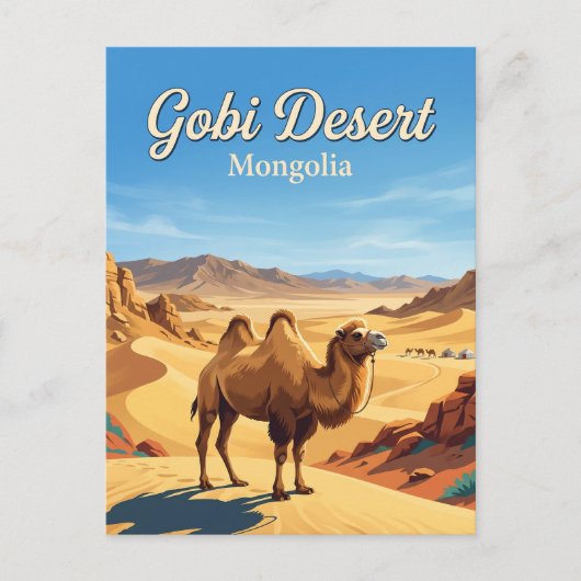 Gobiwoestijn Mongolië Briefkaart (Voorkant)