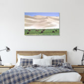 Gobiwoestijn | Wilde paarden Canvas Afdruk (Insitu (Slaapkamer))