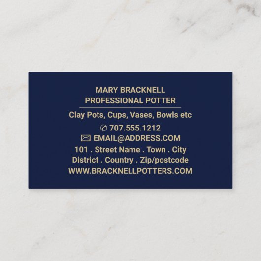 Goblet, aardewerk, pottenbakken visitekaartje (Achterkant)