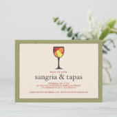 Goblet met Fruit Sangria & Tapas Party Invitation Kaart (Staand voorkant)