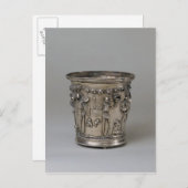 Goblet met ingegraveerd skelet met maskers briefkaart (Voorkant / Achterkant)