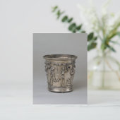 Goblet met ingegraveerd skelet met maskers briefkaart (Staand voorkant)