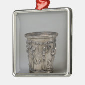 Goblet met ingegraveerd skelet met maskers metalen ornament (Links)