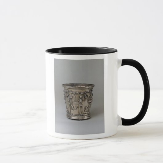 Goblet met ingegraveerd skelet met maskers mok (Rechts)