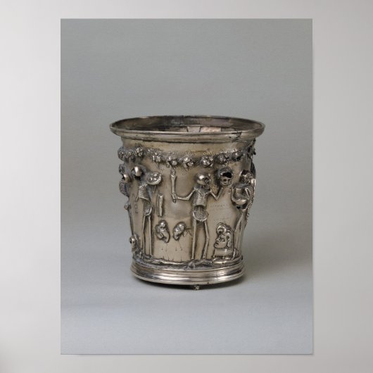 Goblet met ingegraveerd skelet met maskers poster (Voorkant)
