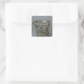 Goblet met ingegraveerd skelet vierkante sticker (Tas)