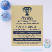 Goblet voor keramiek, pottenwinkel, potten Adverte Flyer (Enkel)