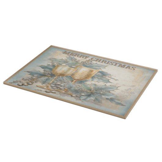  goblets vrolijk kerstmonogram | snijplank (Hoek)