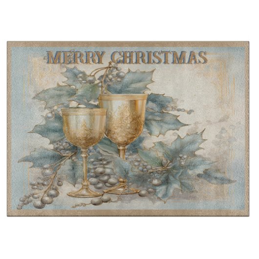  goblets vrolijk kerstmonogram | snijplank (Voorkant)