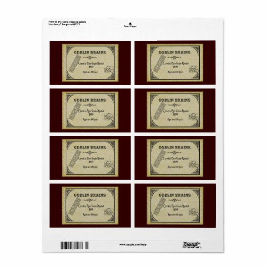 Goblin Brains Label (Full Sheet)